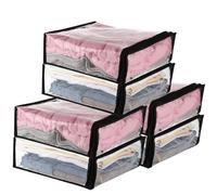 6 Pcs Clear Storage Bags with Zipper, 11.8 x 3.9 x 11.8 in Foldable Clothes Storage Bags, Thick Plastic Organizer for Quilt, Clothes, Sweater, Towel, Blanket, Transparent