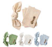 6 PCS Cloth Napkins 100% Cotton Linen Napkins Reuseable Sage Green Napkins Cloth 45 x 45 cm Soft Comfortable Thanksgiving Napkins for Family Dinners Weddings Christmas Party (Apricot)