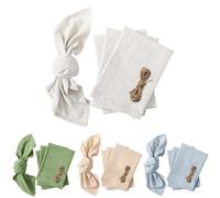 6 Pcs Cloth Napkins Handmade 100% Cotton Linen Napkins 45 x 45 cm Reuseable Soft Comfortable Napkins Cotton for Weddings Party Dinner Christmas Daily Use (White)