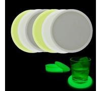 6 Pcs Coasters for Drinks Anti-Slip Reusable Drink Coasters Set Non Slip Cup Coasters Glow in The Dark Drink Coasters for Drinks Wine Non-Slip Silicone Luminous Coaster for Office Bar Club Party