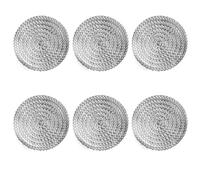 6 Pcs Coasters, Hollowed-Out Round Drink Coaster Novelty Cup Coaster Non-Slip Reusable Metallic Round Mats Countertops Hot Cold Coffee Resistant Pads for Party Celebrations Restaurant Silver 10cm