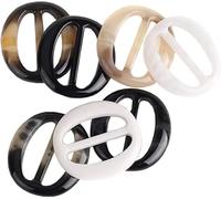 6 Pcs Color Random Scarf Clip Ring Scarf Clasp Slides T Shirt Clips Rings Oval Plastic Scarf Buckle Holder for Men's Fashion Women Brooches and Pins