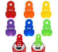 6 PCS Colorful Can Tab Cover Beverage Can Opener Plastic Drink Shield and Soda Protector Portable Beverage Pop Can Opener Leakproof Soda Top Ring Opener Tool for Coke Beer Aluminum Beverage
