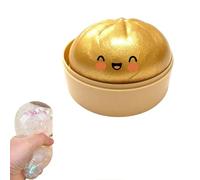 6 PCS Colorful Dumpling Stress Balls Fidget Sensory Toy,Giant Dumpling Squishy with Steamer Box, Squeeze Dough Ball Stress Relief Hand Toy,Soft Squeeze Decompression Dough Fidget Toys (yellow)