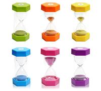 6 Pcs Colorful Hourglass Sandglass Timer Sand Timer Sand Clock Timer 1/3/5/10/20/30 Minutes Visual Hourglass Set for Games Classroom Kids Office Kitchen Decor