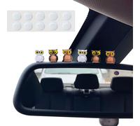 6 PCS Colorful Luminous Soot Sprites Car Decor Set,Rearview Mirror and Dashboard Accessories for Cute Anime Theme Interior Decor, Cute Anime Decor for Car Rearview Mirror. (Mini Owl)