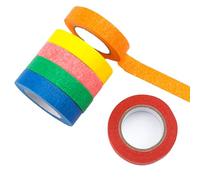 6 Pcs Coloured Masking Tape,15Mm Thin Masking Tape,Coloured Tape,Rainbow Masking Tape,Painters Tape,Masking Tape For Painting,Paint Tape,Masking Tape,Washi Tape,Blue Tape,Low Tack Tape For Crafting