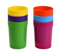 6 Pcs Coloured Plastic Cups Reusable 400ML, Children’s Kids Durable Drinking Cups, Party Stacking Water Recyclable Cups, Picnic Tumblers for Kids, Travel, Festival, Camping (B)