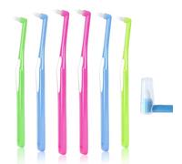 6 Pcs Compact Interspace Toothbrush, Single Tufted Interspace Brush, Slim Teeth Brush, Designed for Effective Dental Cleaning, Helps Clean Hard-to-Reach Areas with Deep Cleaning Action