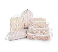 6 Pcs Compression Packing Cubes, Packing Cubes for Travel, Waterproof Luggage Organizer Bags Set, Cute Packaging Cubes for Women Kids Backpack Carry-Ons