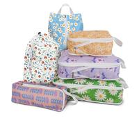 6 Pcs Compression Packing Cubes, Packing Cubes for Travel, Waterproof Luggage Organizer Bags Set, Cute Packaging Cubes for Women Kids Backpack Carry-Ons