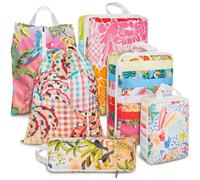 6 Pcs Compression Packing Cubes Waterproof Suitcase Travel Bag Luggage Backpack Organizer Travel Cubes for Packing-Tropical Banana