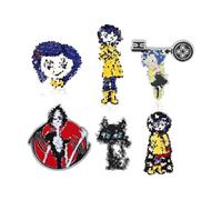 6 Pcs Coralin Badge Cartoon Film Coralin and The Secret Door Figure Brooch Coralin Enamel Pin Ghost Mother Coralin Cosplay Backpack Decor