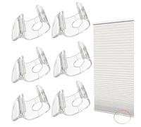 6 PCS Cordless Handles Clear Mini Plastic Honeycomb Roller Shades Hem Grips Shade Window Lift Handles Curtain Hardware Hooks for PVC Cordless Blinds Bottom Rail Roller Blinds Accessories