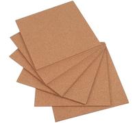 6 Pcs Cork Board Soft Bulletin Wall Notice Pin Boards for Walls Tiles Squares Travel Large Self Adhesive Office Decor