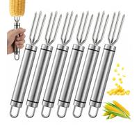 6 Pcs Corn On The Cob Holders, Reusable Corn on The Cob Skewers, Stainless Steel Sweetcorn Holders for Daily Meals, Barbecues,Home Cooking and Picnics Outdoor Party Camping, Tough and Durable