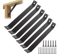 6 Pcs Corner Brace 7-1/8" x 1-1/2" Inside Mount 45-Degree Angle Bracket for 2" Post, Corner Brace for Wood Post and Beam Desk Edge Box Pergola Gazebo DIY Kit