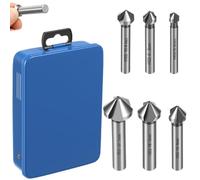 6 Pcs Countersink Drill Bit Set HSS 90 Degree Counter Sink Bits With Box | 90 Degree Chamfering Countersink Bits, Size 6.3-20.5 mm, for Metal, Stainless Steel, Steel, Aluminium, Wood