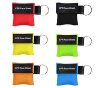 6 Pcs CPR Mask,CPR Face Shields Keyring,Anti Choking Device,Face Mask Pocket,Shields Aid Chocking Devices Emergency,Equipment Keyring,Rescue Shield
