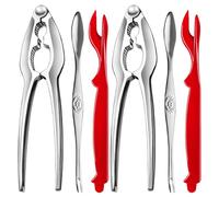 6 pcs Crab Leg Crackers Stainless Steel Seafood Utensil Set with Crackers Forks Shellfish Tools Dishwasher Safe for Seafood Boil Party Supplies
