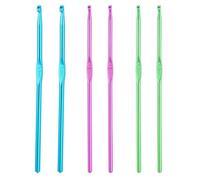 6 Pcs Crochet Hooks 4 mm 4.5 mm 5 mm Knitting Needles Craft Yarn Aluminum Crochet Needles for Beginners, UK Size 8/7/6