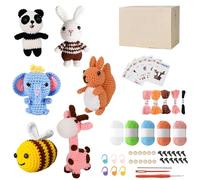 6 Pcs Crochet Kits for Beginners Adults and Kids, Animal Knitting Kit with Step by Step Videos Tutorials, Great Gift for Crochet Lovers DIY Handmade Crochet Holiday Gifts Great for a Special Day