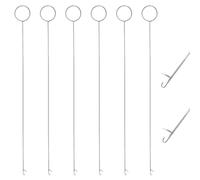 6 Pcs Crochet Needles for Hair Drawstring Hook Loop Turner Sewing Tool Latch Snag Repair Tools Crochet Sewing Concepts Knot Grippers for Silicone Beads Drawstring Threader Tongue Crochet(27cm)