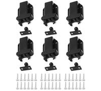 6 Pcs Cupboard Latch, Touch Release Cupboard Door Catch, Black ABS Push to Open Latches, Cabinet Latch & Catches for Kitchen Cabinet, Drawer & Closet