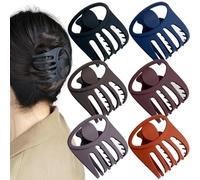 6 PCS Curved Flat Hair Clips 3Inch French Concord Flat Hair Claw Matte Finish Hair Styling Accessories Duck Billed Hair Clips Volume Strong Hold Banana Barrettes Hair Clamps Jaw Clips for Women