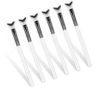 6 Pcs Curved Fluffy Lash Cleaning Brushes, Eyelash Extension Cleansing Brush, Lash Shampoo Cleansing Brush, Soft Makeup Removal Eyelash Brushes Cleaner for Home Salon