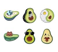 6 Pcs Cute Avocado Brooch Pin Funny Fruit Brooch Avocado Badge Pin Lapel Pin Bags Clothes Caps Accessory for Fruit Lover