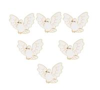 6 Pcs Cute White Peace Dove Enamel Pins, Anti-War World Peace Prayer Activity Lapel Pins, Backpack Hat Clothes Alloy Accessories, One Size, Metal, no gemstone