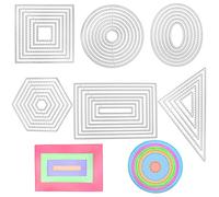 6 Pcs Cutting Dies Stencil Metal Set, SENHAI Different Shapes Dies Cuts Polygon Embossing Tools for Card Making Supplies Album Scrapbooking