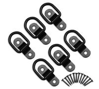 6 PCS D Ring Tie Down Anchor, D Rings Heavy with Duty, 3-rd Generation Trailer Tie Down Anchors, 2400Lbs Breaking Strength, 1/4" Hooks for Truck, Trailer, Motorcycle, Cargoes by Htaepxu