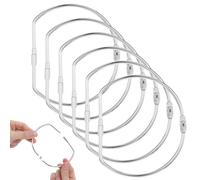 6 Pcs D-Shaped Binder Rings for Index Cards 4 Inch Loose Leaf Binder Book Rings Silver Tape Storage Ring Large Steel Book Keychain Key Washi Tape Organizer for Cards Receipts Photos Files DIY Craft