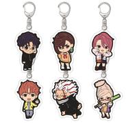 6 Pcs Dandadans Anime Figure Keychain Keyring Pendant Acryl Chain Decor Merch Collection