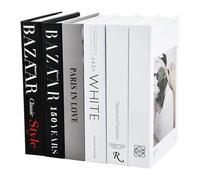 6 PCS Decorative Faux Books, Hardcover Fake Book Set, Foldable Display Stacked Moderns for Home Table and Shelf, Create Sophisticated Atmosphere (Color B)