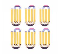 6 Pcs Decorative Paperclip Bookmark, Smooth Transparent Pencil DesignDeformation-Resistant for Teachers Students Office Organization