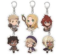 6 Pcs Delicious Dungeon Meshi Keychain Anime Adventurer Bible Figure Marcille Laios Cosplay Keyring Pendant Cute Acrylic Chain Decor