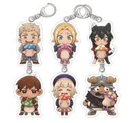 6 Pcs Delicious Dungeon Meshi Keychain Anime Figure Marcille Laios Keyring Pendant Cute Acrylic Chain Decor Delicious Dungeon Meshi Merch