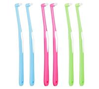 6 Pcs Denture Brush, Single Tufted Toothbrush End-tuft Tapered Toothbrush for Orthodontic Braces Interspace Brushes Soft Trim Toothbrush for Dental Cleaning.