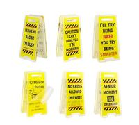 6 Pcs Desk Decor Funny Sign Clips Novelty Gifts for Colleagues, Mini Funny Desk Accessories Office Decoration Sign Ornament Plaque Answer Rates Leave Me Alone I'm Busy
