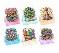 6 PCS Diamond Art Birthday Cards with Envelopes | 5D Happy Birthday Diamond Art Cards Kits, Craft Gift for Family Friends Lovers