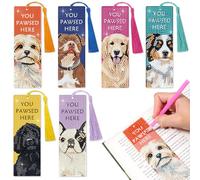 6 PCS Diamond Art Kits Bookmarks Diamond Painting Bookmark, 5D DIY Book Marks Dimond Art Paintings Gem Art, Acrylic Bookmarks with Tassels,Arts and Crafts for Adults Reading Gifts for Book Lovers