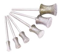 6 Pcs Diamond Burs Set, 4-12mm Coarse Grit Diamond Grinding Bits Rotary Carving Tool for Bracelets/Rings Making, Stone Glass Ceramics Carving, Polishing (80#)