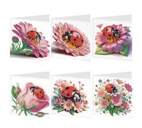6 pcs Diamond Painting Greeting Cards DIY 5D Rhinestone Arts Greetings Birthday Card Handmade Diamond Painting Greeting Thank You Card Arts Crafts for Birthday-15