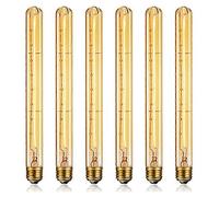 6 Pcs Dimmable 40W E27 Long Tubular Retro Light Bulb 220V for Industrial Use