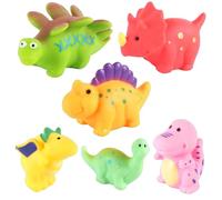 6 Pcs Dinosaur Bath Toys, Toddler Bath Toys for 1 Year Old, No Mould Bathtoys, Cute Swimming Pool Toys, Bath Toy for Kids, Dinosaur Toys for Early Learning and Water Play