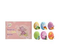 6 Pcs Dinosaur Egg Bath Bombs Set for Kids,Bath Bombs Gift Set for Kids,Large Dino Egg Shower Bath Balls Fizzies with Mini Dinosaur Toys Inside for Easter Day,Christmas,or Birthday Gifts