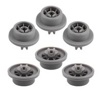 6 Pcs Dishwasher Wheels Lower Bottom Basket Compatible with Bosch Siemens Neff 165314 Silence Spare Dish Washer Roller Lower Rack Tray Wheel Replacement, 3.7cm Diameter